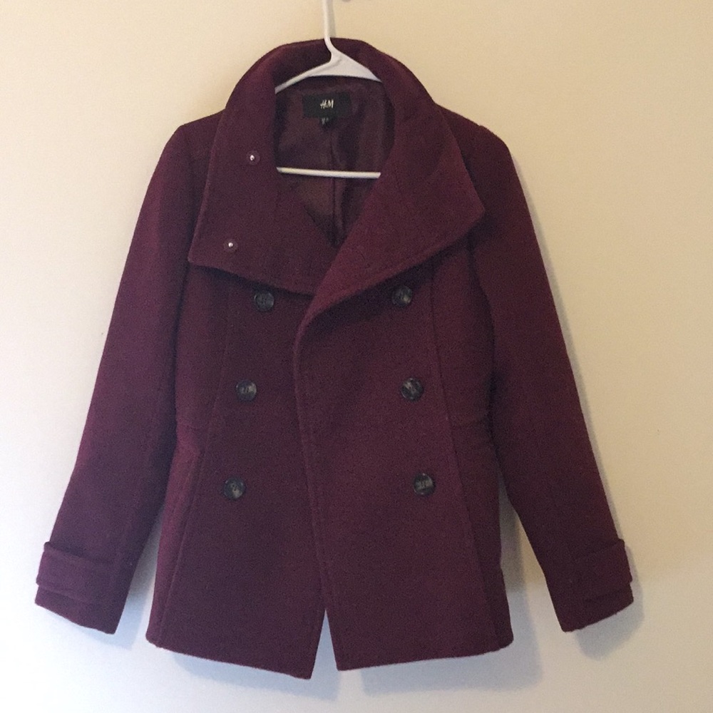 Maroon peacoat